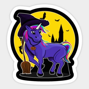 Halloween Witch Unicorn Sticker